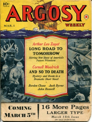 Item #26124 AND SO TO DEATH in ARGOSY WEEKLY - Volume 306, Number 1. Cornell Woolrich