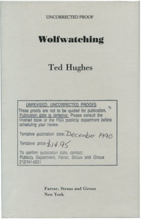 Item #30867 WOLFWATCHING. Ted Hughes