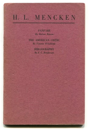Item #33095 H. L. MENCKEN: "Fanfare" by Burton Rascoe; "The American Critic" by Vincent...