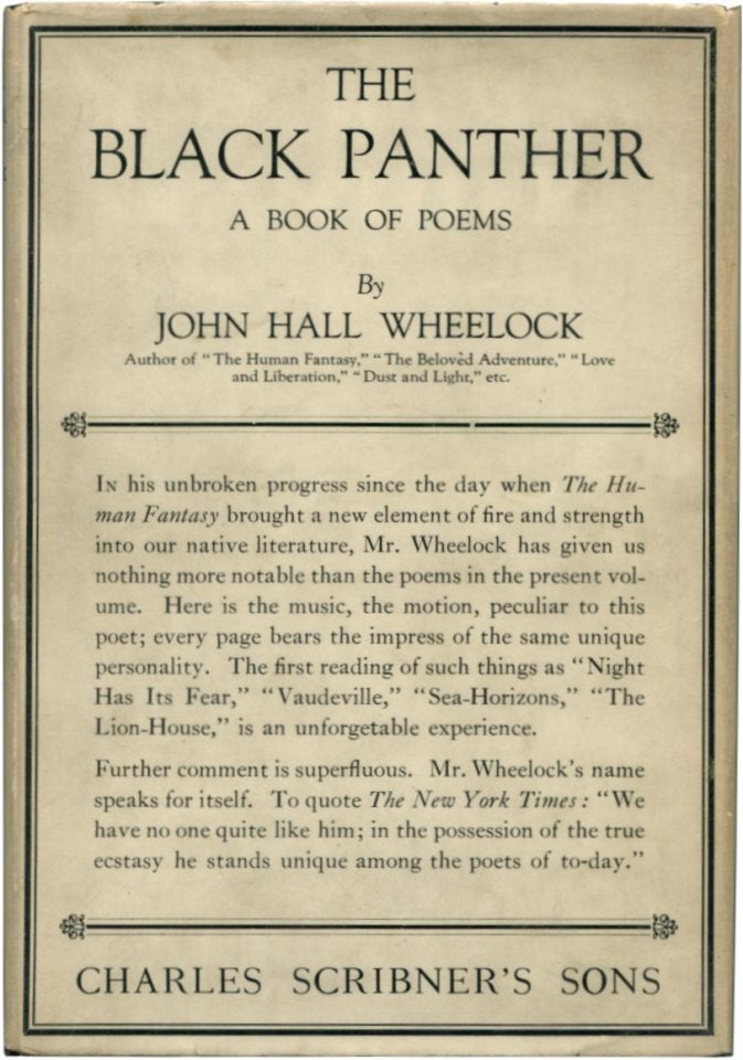 Item #35572 THE BLACK PANTHER: A Book of Poems. John Hall Wheelock.