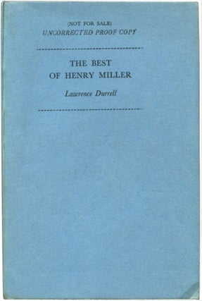 Item #35709 THE BEST OF HENRY MILLER. Henry Miller