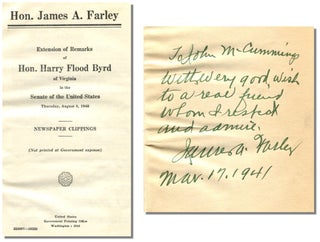 EXTENSION OF REMARKS OF HON. HARRY FLOOD BYRD OF VIRGINIA IN THE SENATE OF THE UNITED STATES:. James A. Farley.
