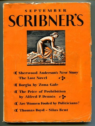 Item #52937 "THE LOST NOVEL": In Scribner's Magazine, Volume LXXXIV, No. 3. Sherwood Anderson