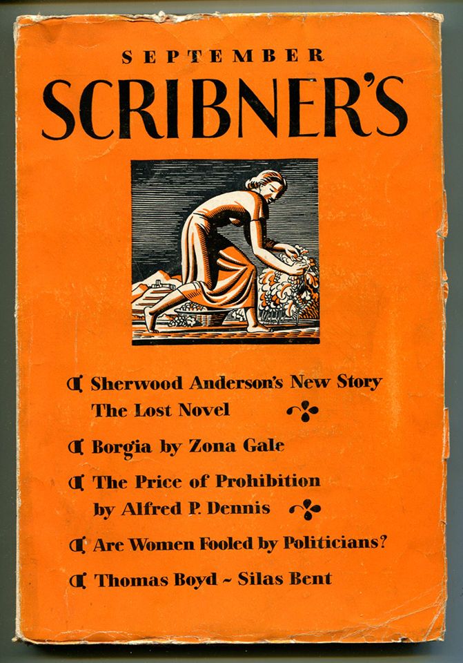 Item #52937 "THE LOST NOVEL": In Scribner's Magazine, Volume LXXXIV, No. 3. Sherwood Anderson.