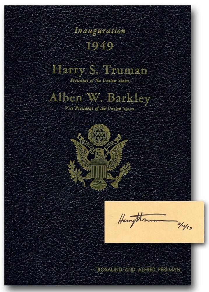 Item #53710 OFFICIAL PROGRAM COMMEMORATING THE INAUGURATION OF HARRY S. TRUMAN AND ALBEN W. BARKLEY: January 20, 1949. Harry S. Truman.