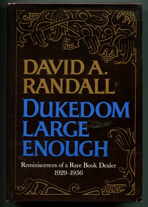Item #54030 DUKEDOM LARGE ENOUGH: Later printing of this highlight of book related memoirs. David...
