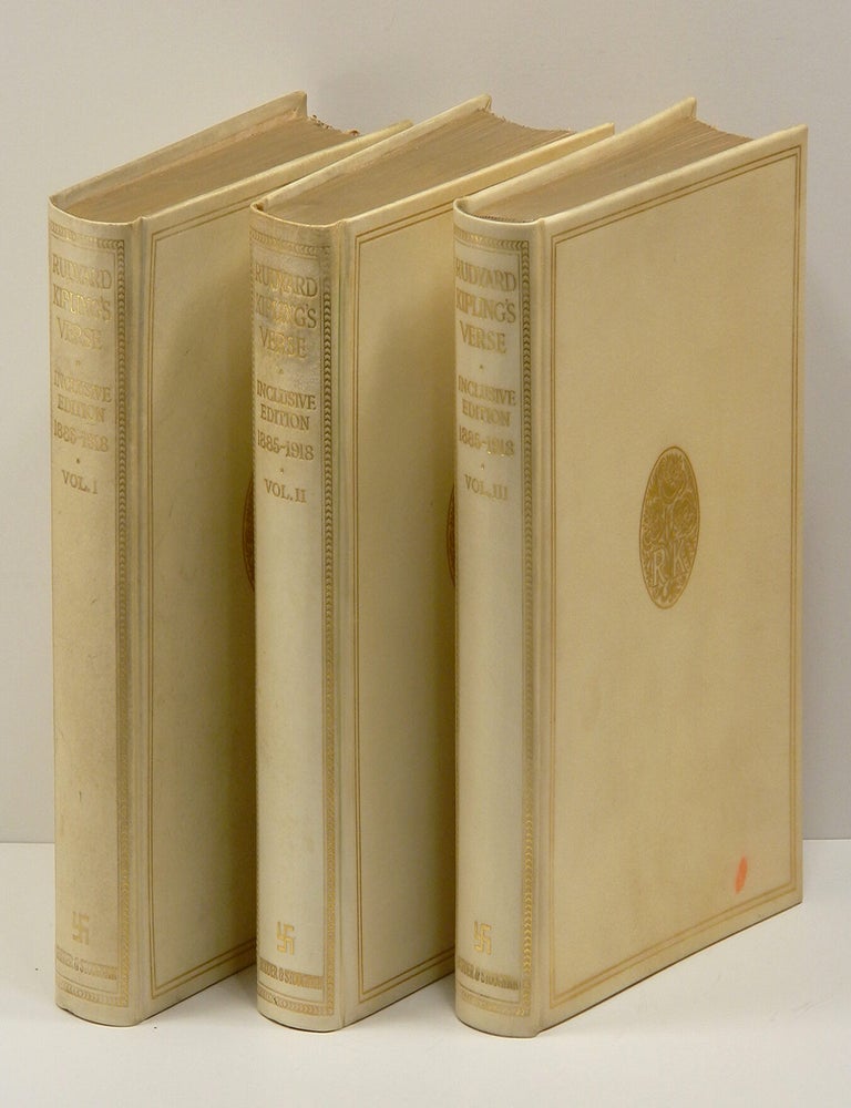 Item #54119 RUDYARD KIPLING'S VERSE: Inclusive Edition 1885-1918; [three volume set -- each one signed]. Rudyard Kipling.