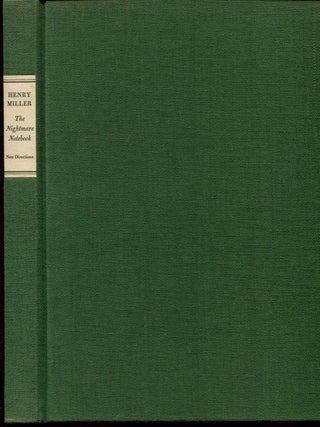 Item #54139 THE NIGHTMARE NOTEBOOK. Henry Miller