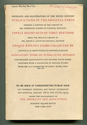 Item #54538 ILLUSTRATED [AUCTION] CATALOGUE OF A NOTABLE COLLECTION OF FIRST EDITIONS, COSTUME...