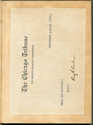 Item #55208 TREAT 'EM ROUGH: Letters from Jack the Kaiser Killer; [with typed letter signed by...