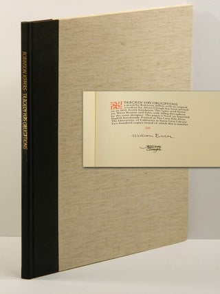 Item #55594 TRAGEDY HAS OBLIGATIONS. Robinson Jeffers, Allison Clough, afterword, William Everson