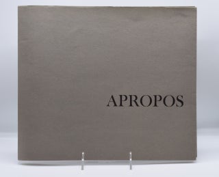 Item #55673 APROPOS ROBINSON JEFFERS. Robert Motherwell, Robinson Jeffers Renate Ponsold