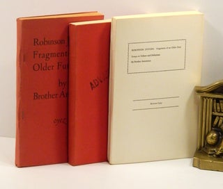 Item #55767 ROBINSON JEFFERS: FRAGMENTS OF AN OLDER FURY; [Three Pre-publication Volumes: 1st &...