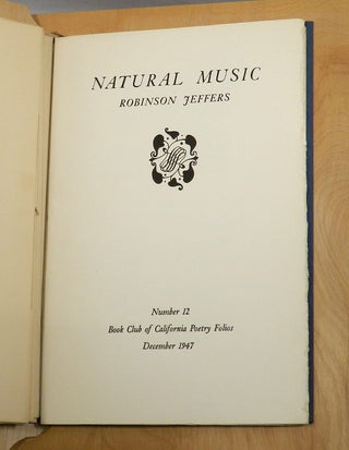 Item #55866 CALIFORNIA POETRY FOLIOS. Robinson Jeffers