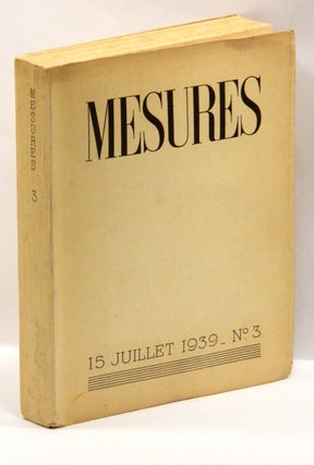 Item #56018 MESURES: 15 Juillet 1939; [Vol. 5, No. 3]. Robinson Jeffers