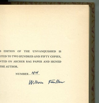 Item #56030 THE UNVANQUISHED. William Faulkner