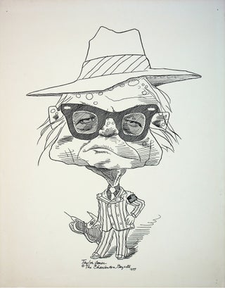 Item #56034 ORIGINAL CARICATURE DRAWING OF TRUMAN CAPOTE; Signed by the artist. Truman Capote,...