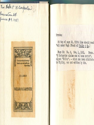 KIPLING'S COLLEGE. (W. M. Carpenter's copy presented to his brother).
