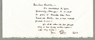 CORRESPONDENCE FROM ONE POET TO ANOTHER; (Inscribed broadside & personal postcard).