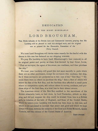 ABRIDGED WORK OF ADMIRALTY PROCEEDINGS BEFORE THE JUDICIAL COMMITTEE OF HER MAJESTY'S MOST HONORABLE PRIVY COUNCIL: British Ship Australia, formerly American Ship Rob Roy.
