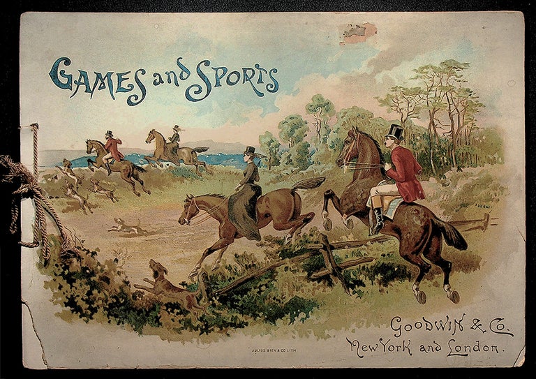 Item #56138 GAMES AND SPORTS; Lithograph album for Goodwin & Co.'s Old Judge and Gypsy Queen Cigarette trading cards. Trading Card Album.