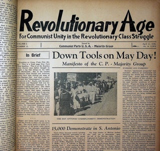 Item #56177 WORKERS AGE; [Bound collection of over 200 original issues of the radical U.S....