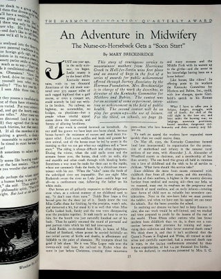 SURVEY GRAPHIC VOL. X, NO. 1: Includes Kelley's "My Philadelphia" and Breckinridge's "An Adventure in Midwifery."