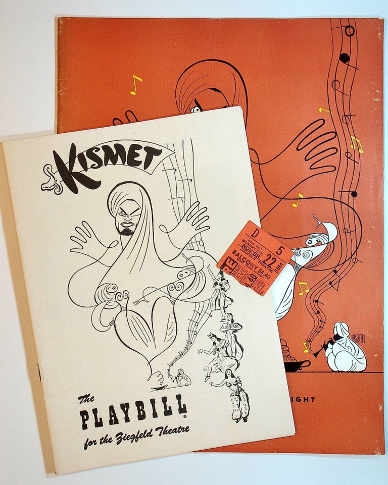 Item #71600 KISMET: Playbill, Souvenir Playbook, and Ticket Stub. Broadway Musical.