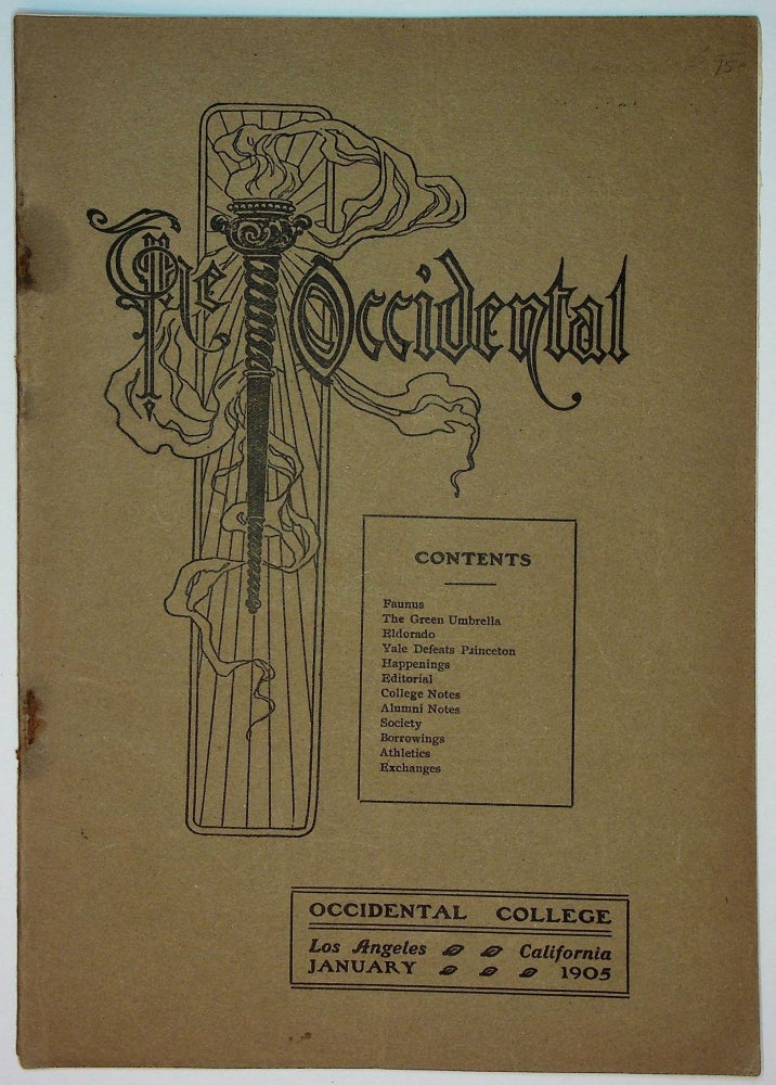 Item #71604 THE OCCIDENTAL: Volume XI, Number 4, JANUARY 1905. William M. Walker, Associate Robinson Jeffers.