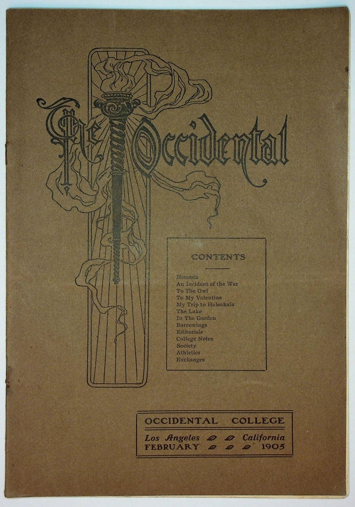 Item #71605 THE OCCIDENTAL: Volume XI, Number 5, FEBRUARY 1905. William M. Walker, Associate Robinson Jeffers.