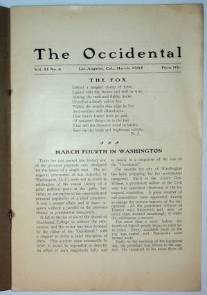 THE OCCIDENTAL: Volume XI, Number 6, MARCH 1905.