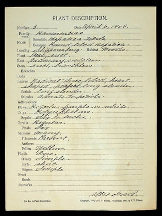 HERBARIUM AND PLANT DESCRIPTIONS.