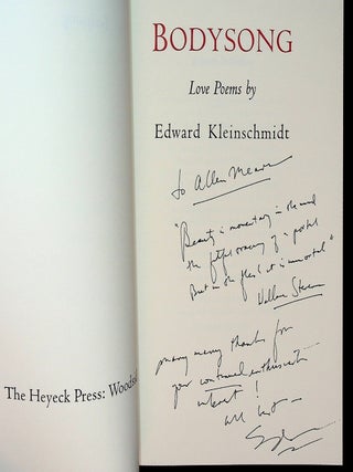 COLLECTOR&rsquo;S ARCHIVE including correspondence in addition to first editions -- most of which are INSCRIBED -- of the following books: MAGNETISM (1987) | FIRST LANGUAGE (1990) [includes galley proofs] | TO REMAIN (1990) | BODYSONG (1999) [limited and trade issues] | SPEED OF LIFE (1999).