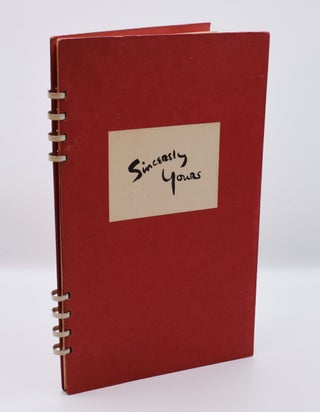 Item #72111 SINCERELY YOURS: A Collection of Favorite Recipes of Well-Known Persons. Bess...