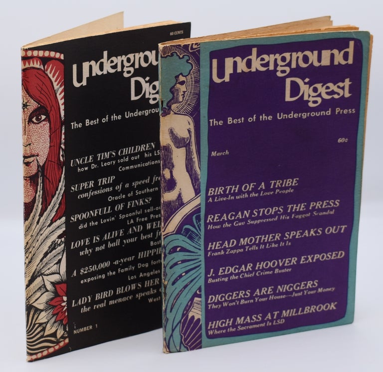 Item #72140 UNDERGROUND DIGEST: The Best of the Underground Press, Volume 1, Numbers 1 and 2; [Two issues, all published]. Christopher Boal, Taylor Castell, R. Crumb featuring Charles Bukowski, Frank Zappa, Tom Robbins, Abbie Hoffman.