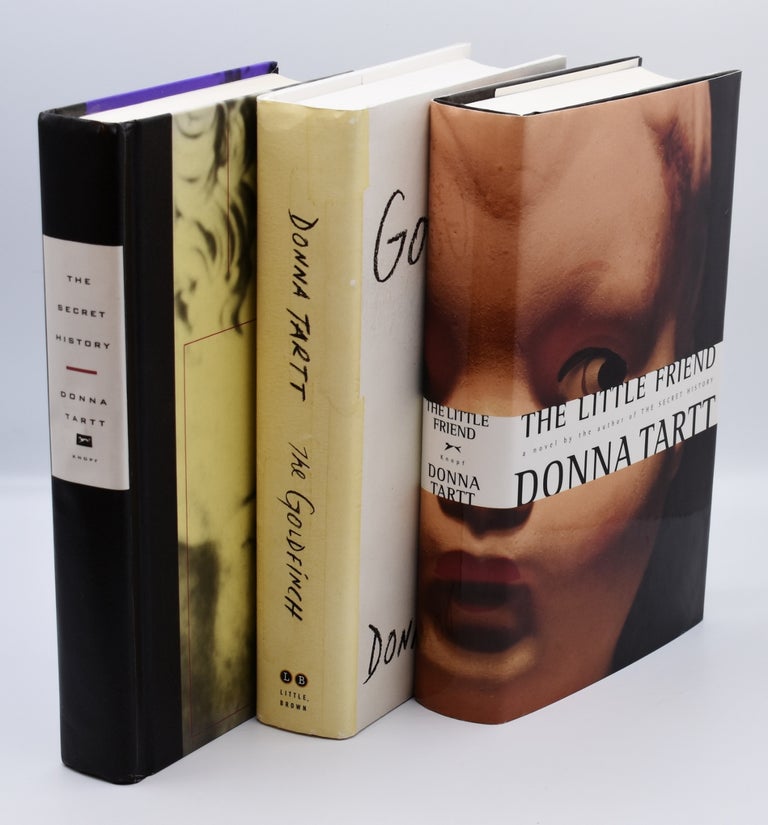 Item #72170 THE SECRET HISTORY | THE LITTLE FRIEND | THE GOLDFINCH; [3 signed books together with 2 photographs of the author]. Donna Tartt.