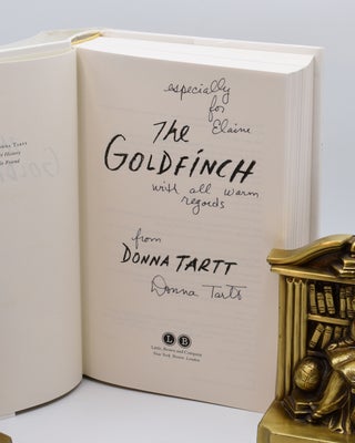 THE SECRET HISTORY | THE LITTLE FRIEND | THE GOLDFINCH; [3 signed books together with 2 photographs of the author].