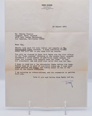 TWO TYPED LETTERS SIGNED TO HOLLYWOOD LITERARY AGENT EVARTS “ZIG” ZIEGLER.