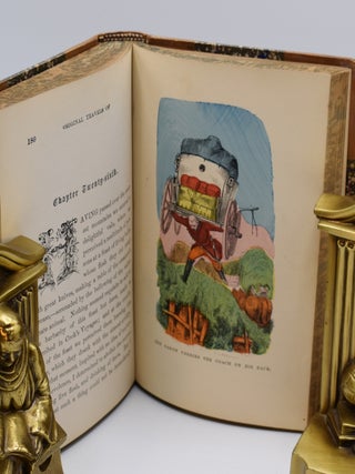 THE TRAVELS AND SURPRISING ADVENTURES OF BARON MUNCHAUSEN; [Circa 1870s reprint, finely bound in 3/4 leather].