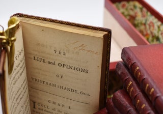 THE LIFE AND OPINIONS OF TRISTRAM SHANDY, GENTLEMAN; (true first editions, beautifully bound, complete in 9 volumes, & signed in 3 volumes, as called for).
